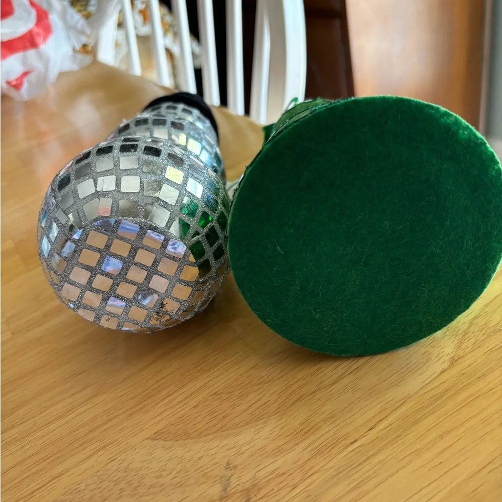 Target Silver Snowman and Green Tree Novelty Disco Figural Decor